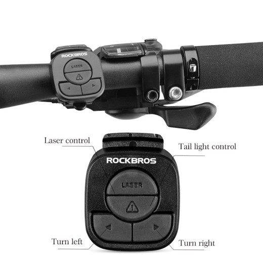 Accesorios de luz trasera LED láser para bicicleta con control remoto inteligente