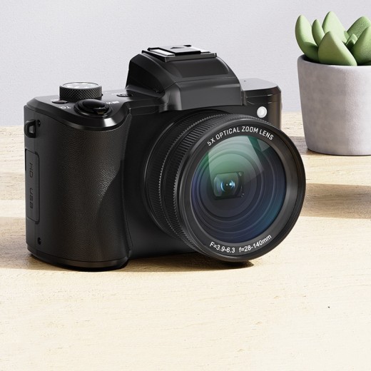 Cámara digital HD retráctil con zoom óptico y cámara dual delantera y trasera