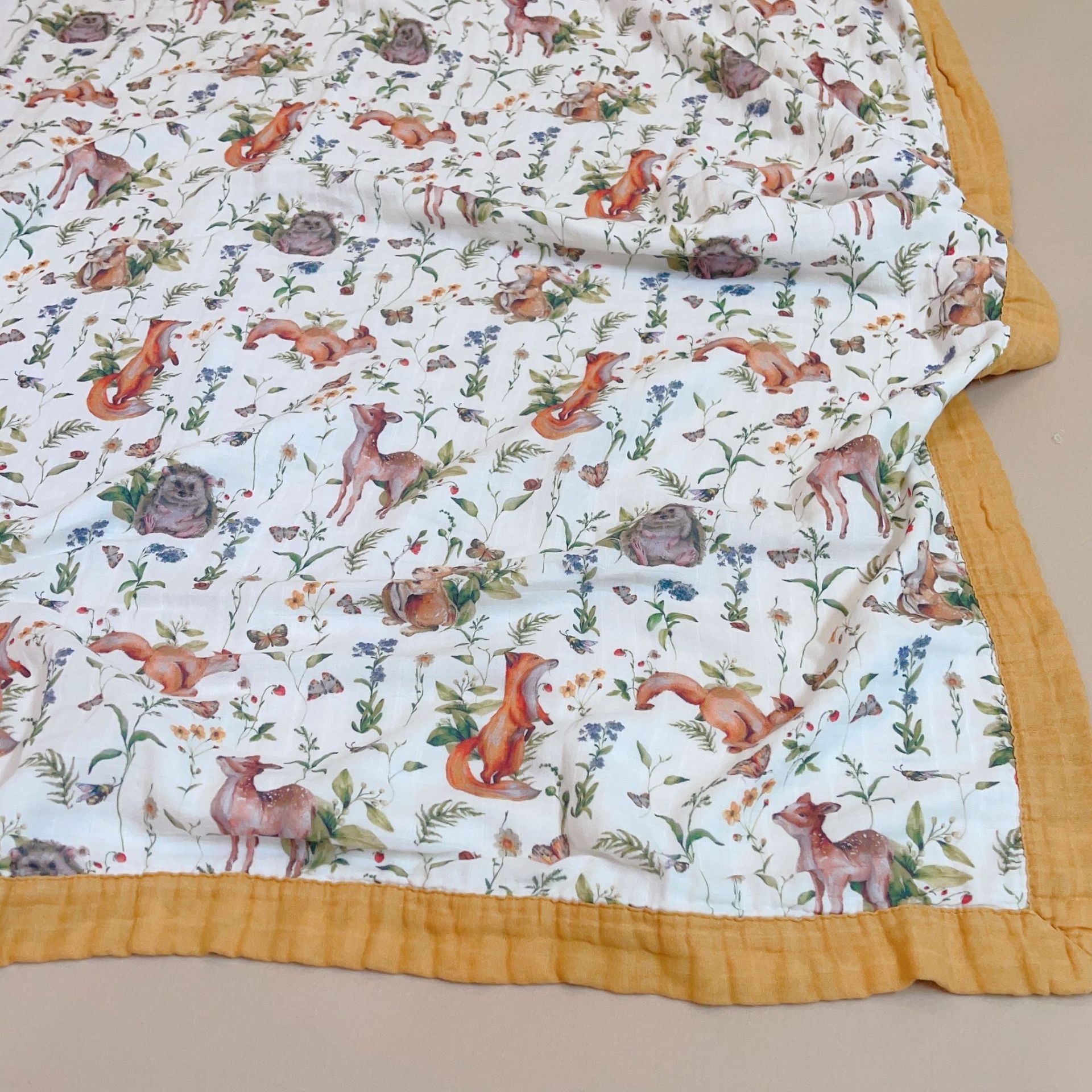 Manta de aire acondicionado de verano de algodón de bambú de cuatro capas de hilo para un solo niño, edredón de sensación fresca, manta fina