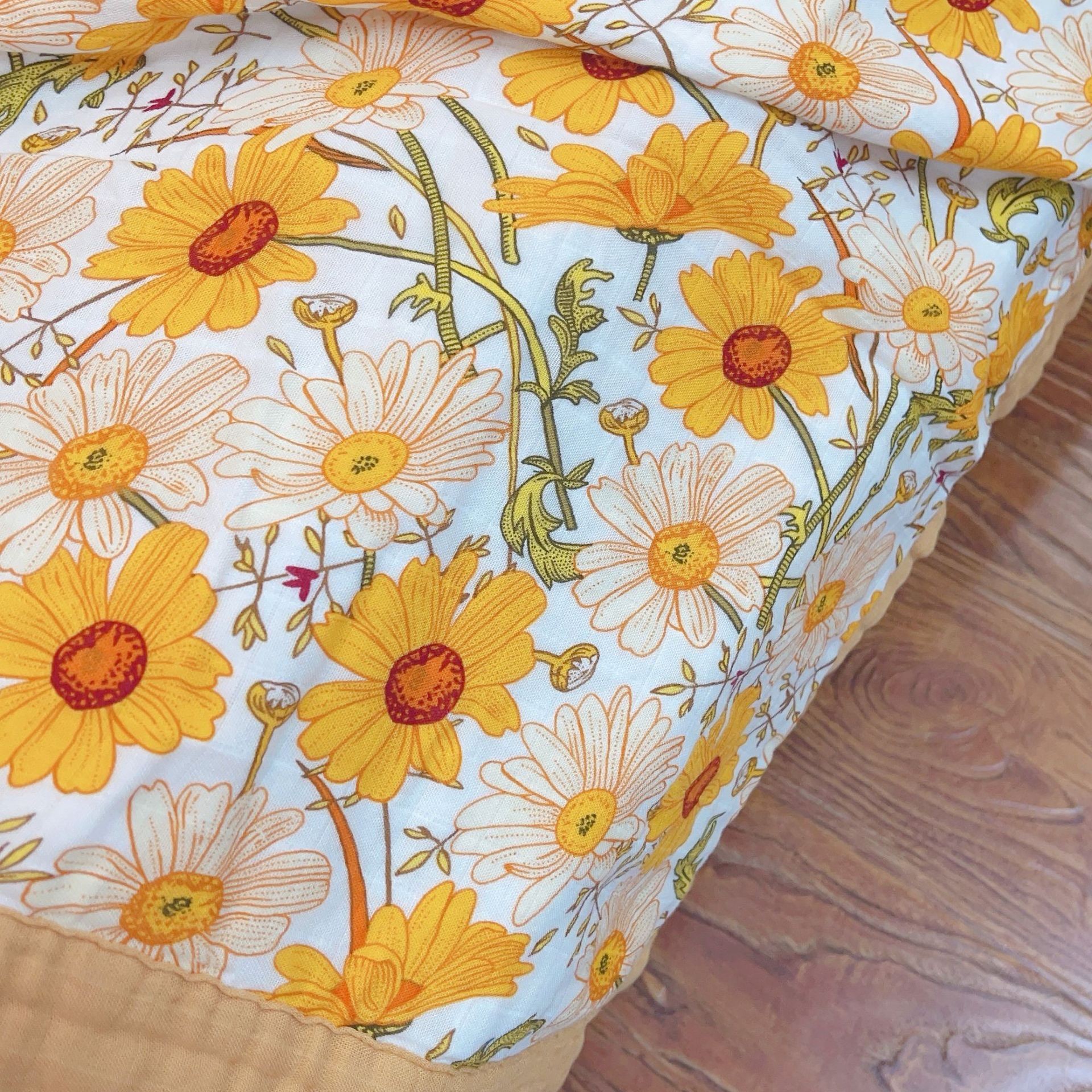 Manta de aire acondicionado de verano de algodón de bambú de cuatro capas de hilo para un solo niño, edredón de sensación fresca, manta fina