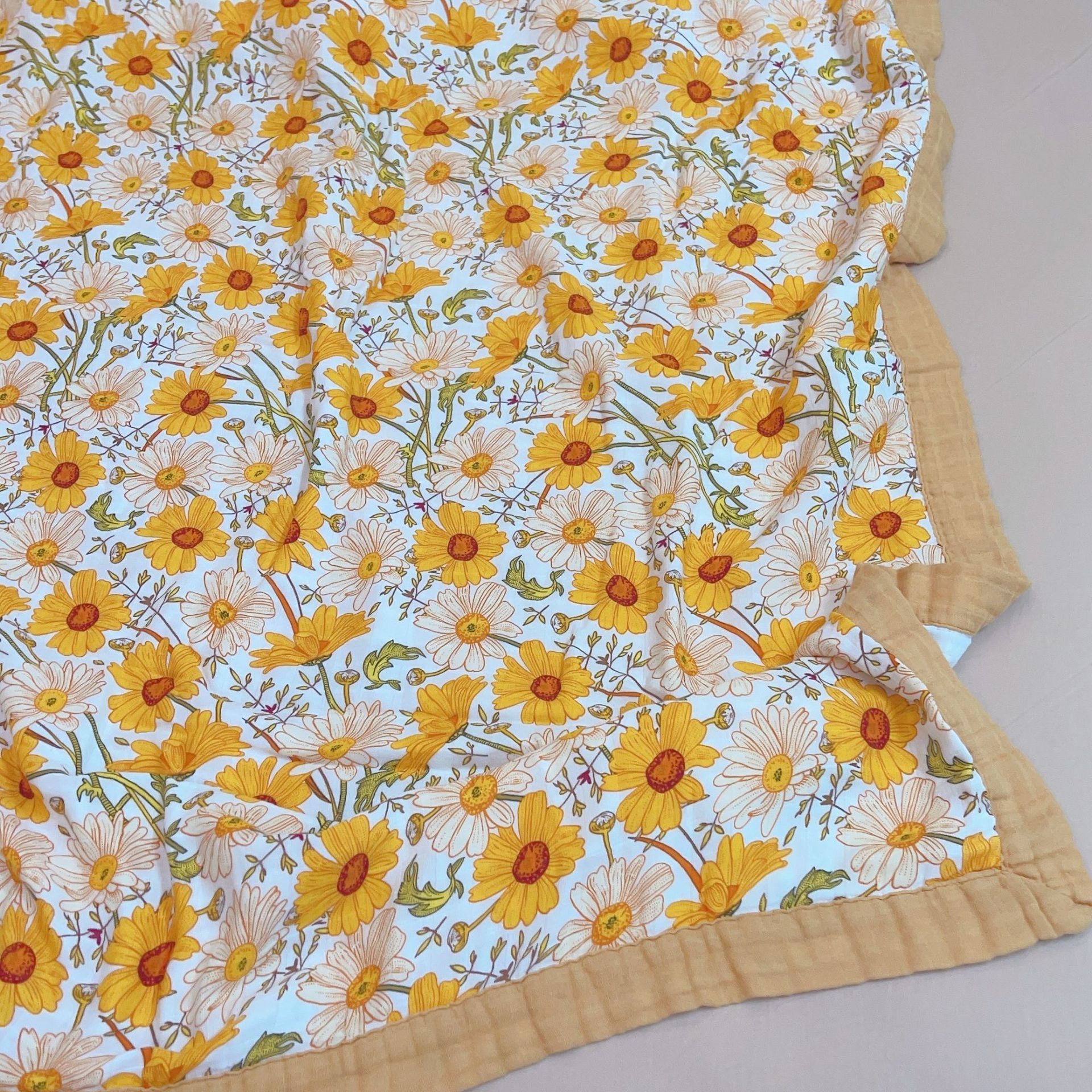 Manta de aire acondicionado de verano de algodón de bambú de cuatro capas de hilo para un solo niño, edredón de sensación fresca, manta fina