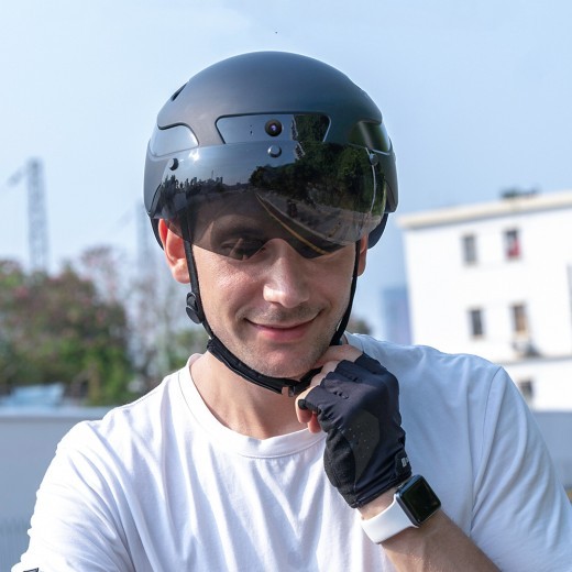Cámara para casco de montar con Bluetooth y luz trasera intermitente