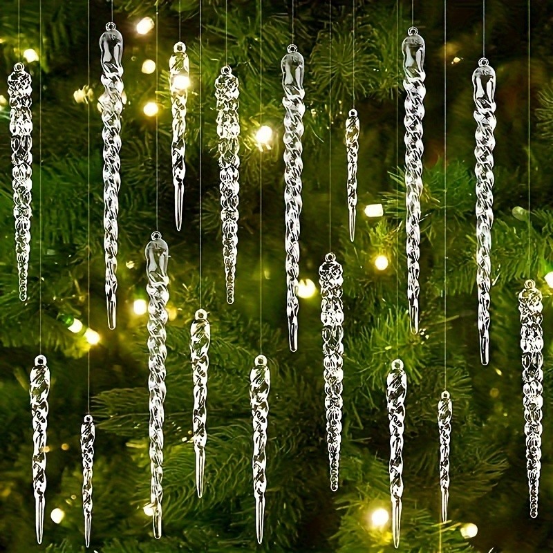 36 adornos navideños transparentes para el árbol de Navidad