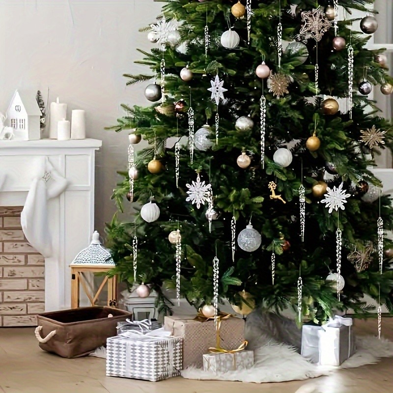 36 adornos navideños transparentes para el árbol de Navidad
