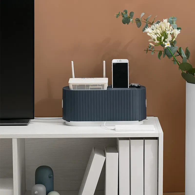Caja de almacenamiento de cables con caja para regletas de enchufes
