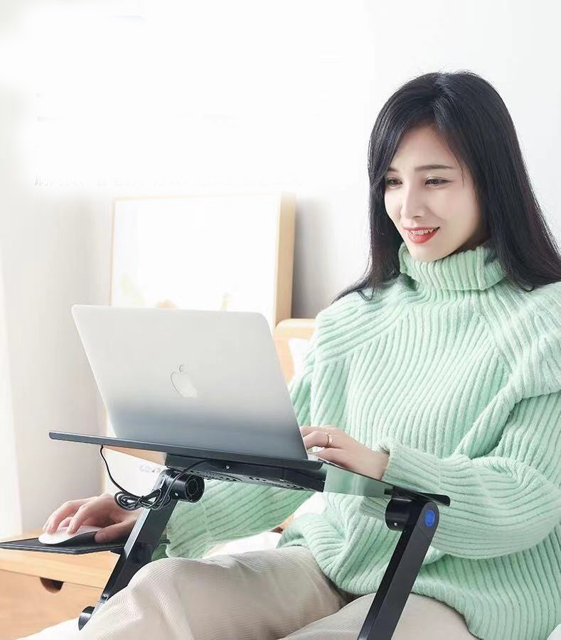 Escritorio plegable para computadora portátil estable con ventilador doble