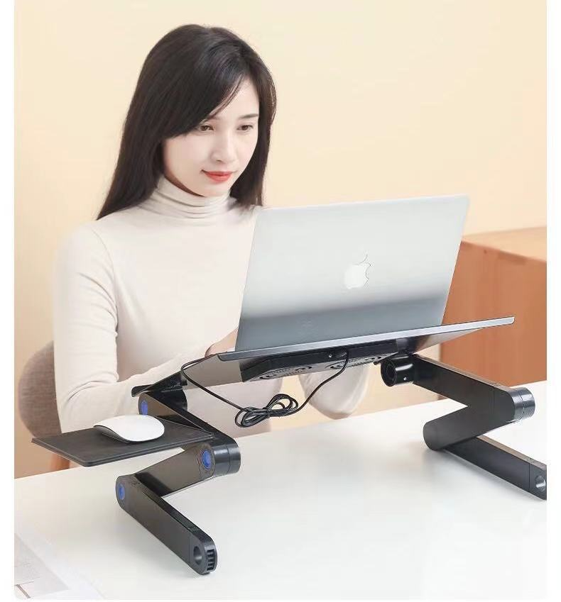 Escritorio plegable para computadora portátil estable con ventilador doble