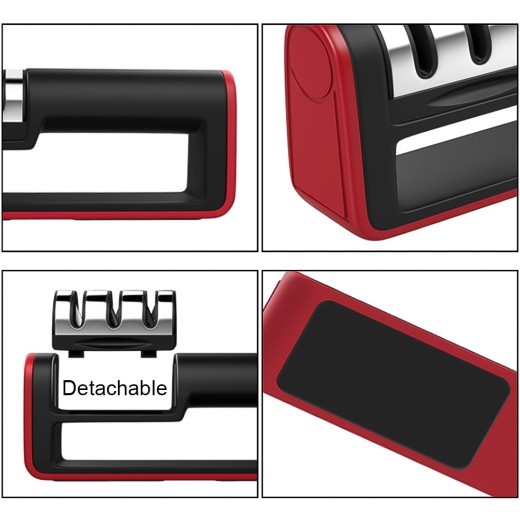 Afilador de cuchillos profesional de diamante rápido, profesional, de 3 etapas, herramientas de afilado de cuchillos, piedra de afilar