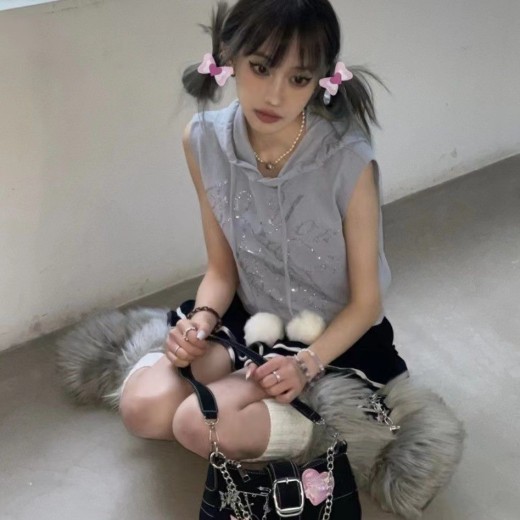 Bolso de hombro femenino de alta gama con diseño de mariposa y corazón, estilo Y2K, para chica picante