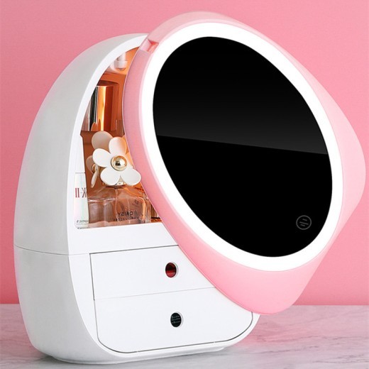 Organizador de maquillaje para cosméticos, caja de almacenamiento de cosméticos de gran capacidad, contenedor de joyas de escritorio