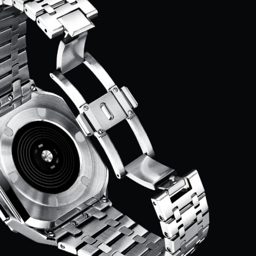 Correa de reloj modificada de metal de alta calidad integrada, caja protectora de acero inoxidable, para hombre de negocios