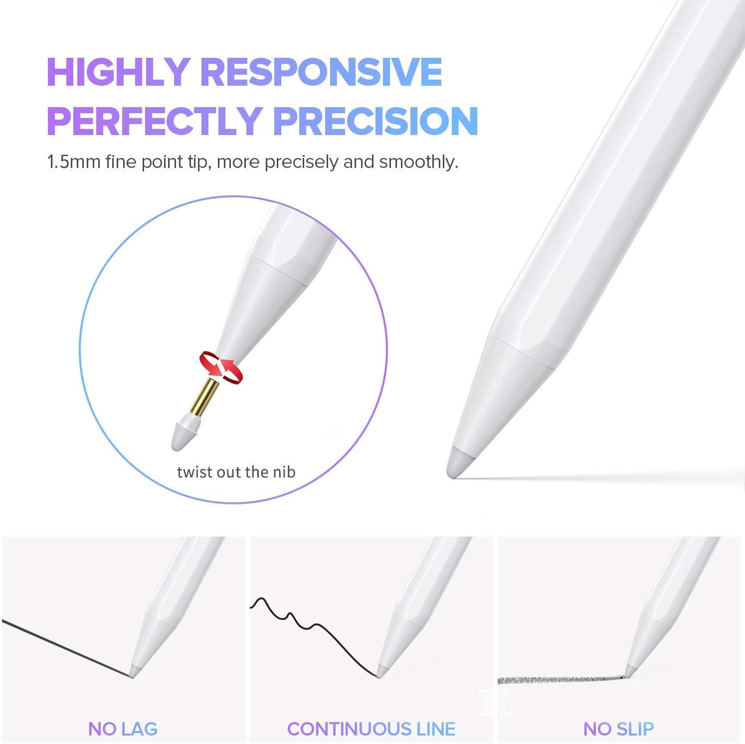 Compatible con Apple, iPad Lápiz capacitivo activo dedicado Tableta Pantalla táctil Táctil Pintura Stylus