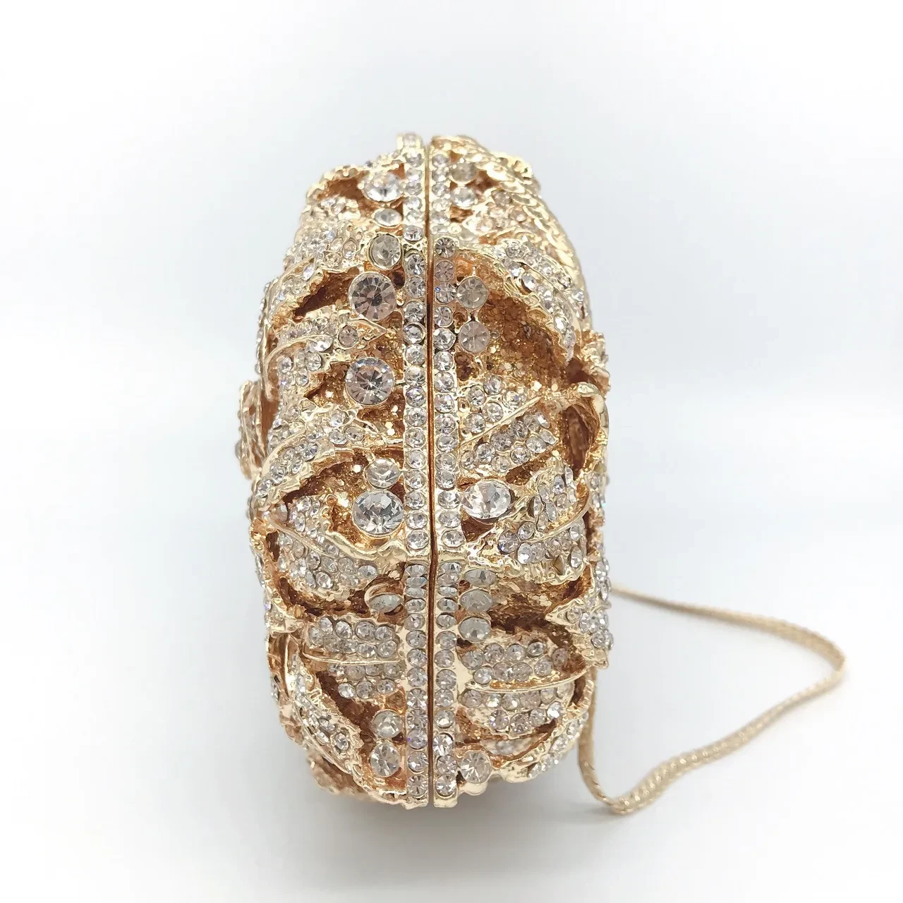 Bolsa de cena con diamantes en forma de rosa hueca