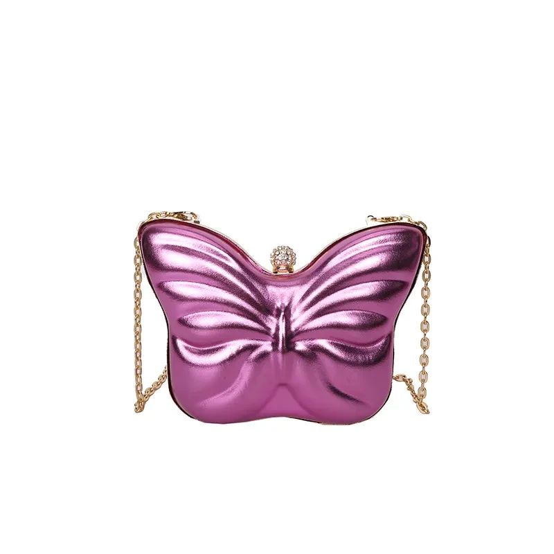 Bolso bandolera con cadena y mariposas para mujer