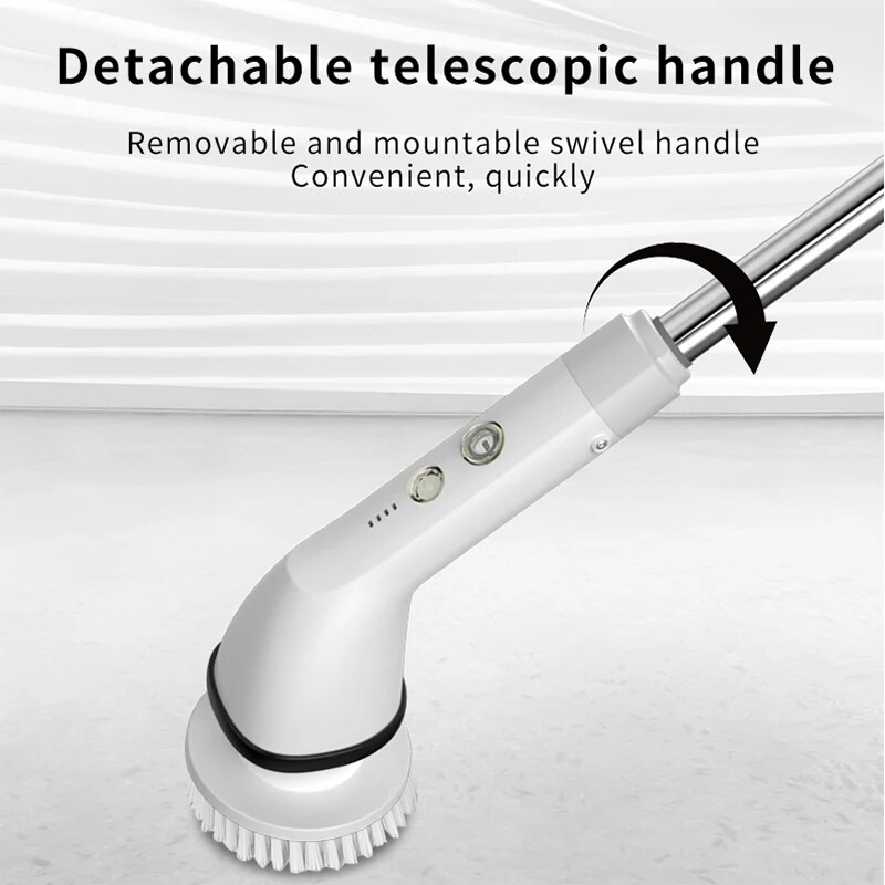 Cepillo de limpieza eléctrico inalámbrico 7 en 1, multifuncional, con mango ajustable, para cocina, baño y pecera.