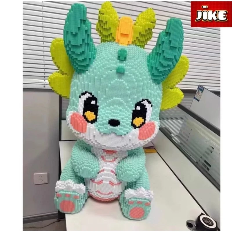 Bloques JiKE Nano Serie BIG DRAGON, modelo 3D, bloques apilables de dragón de juguete, bloques de construcción DIY