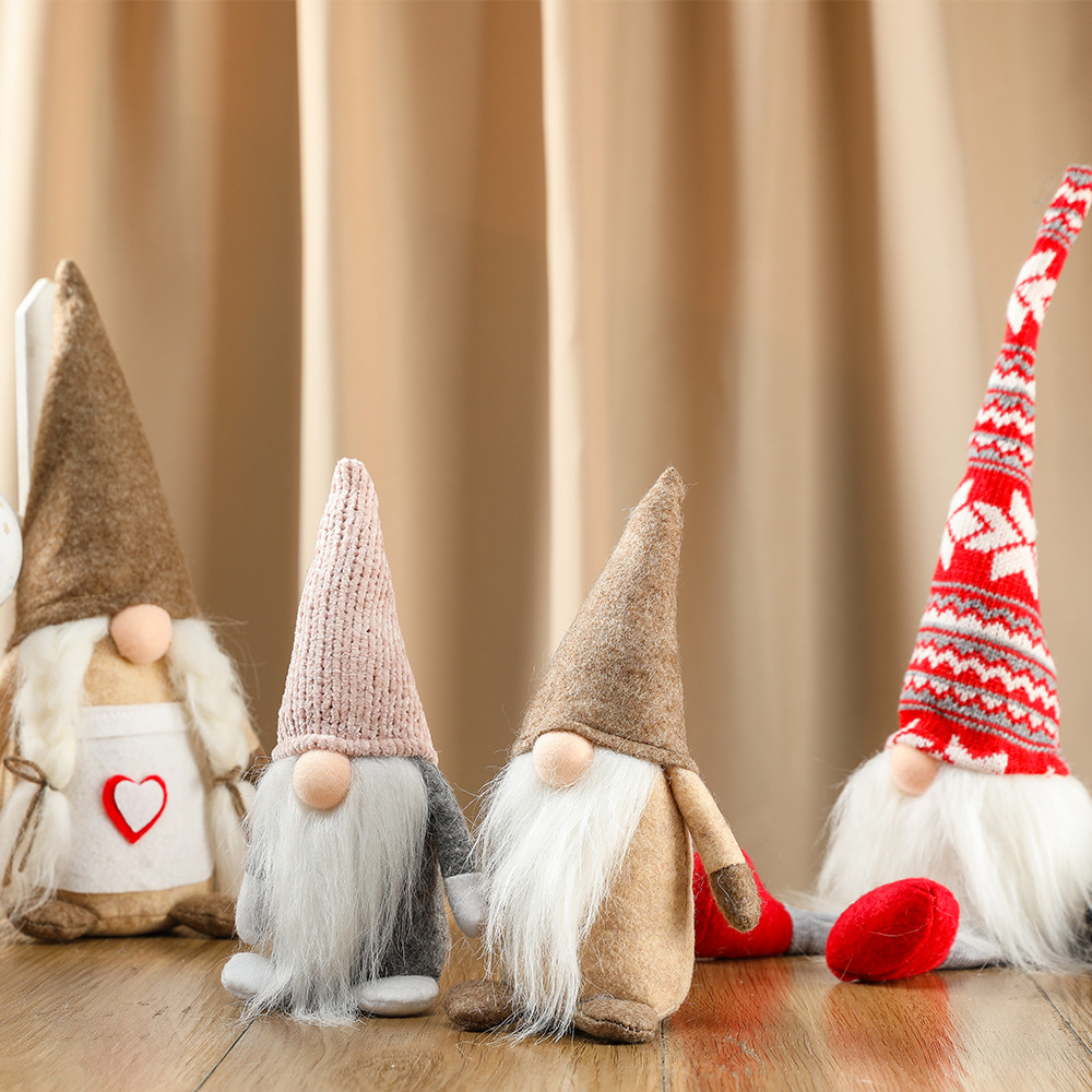 Muñeco navideño tridimensional sin rostro, duende navideño, juguete decorativo