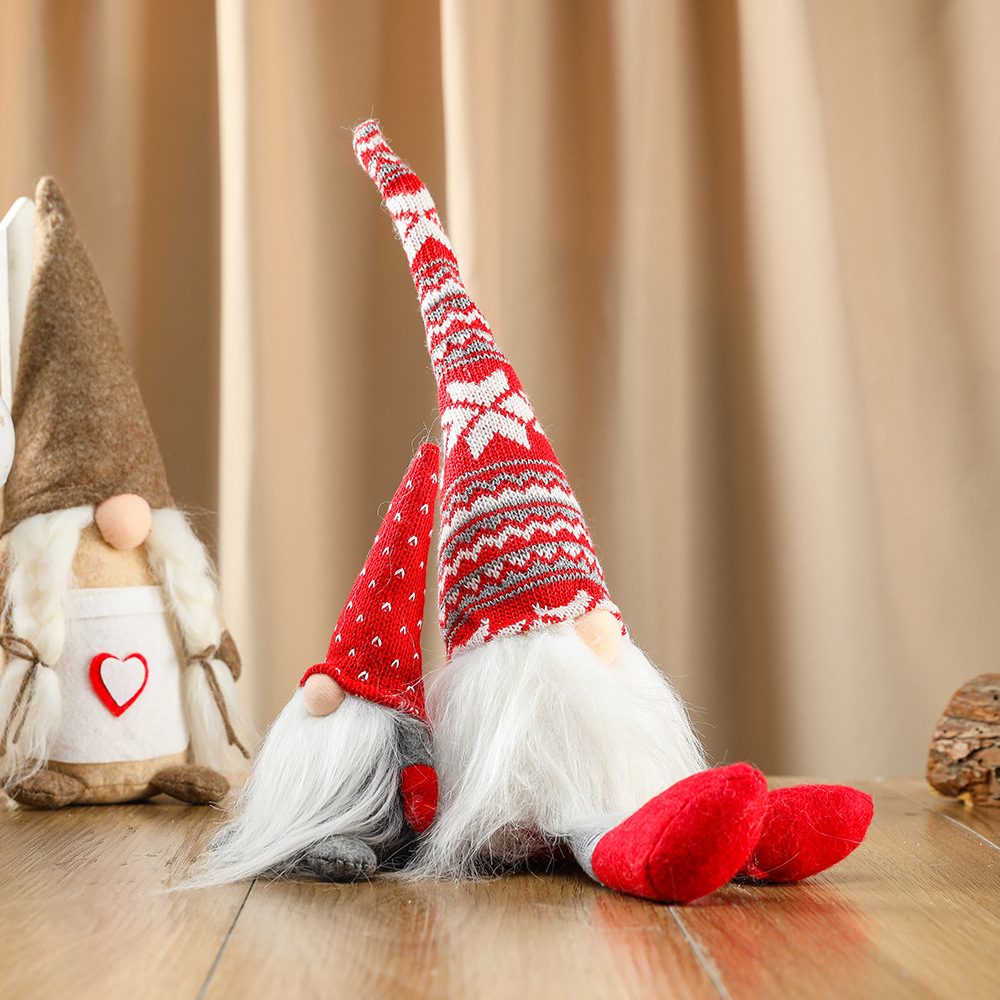 Muñeco navideño tridimensional sin rostro, duende navideño, juguete decorativo
