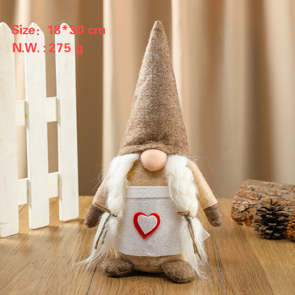 Muñeco navideño tridimensional sin rostro, duende navideño, juguete decorativo