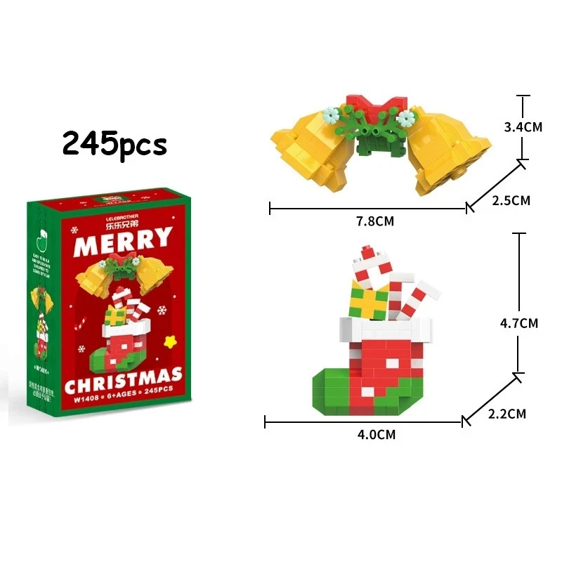 Bloques de construcción apilables de Navidad, bloques de construcción de muñeco de nieve, regalo educativo, juguetes navideños de nanobloques para bebés