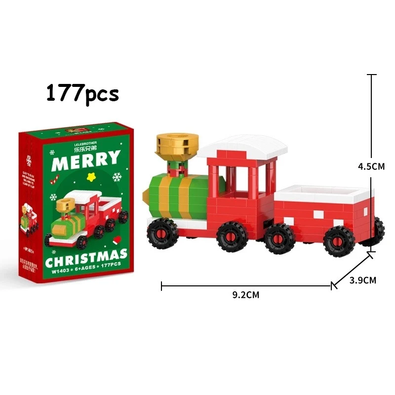 Bloques de construcción apilables de Navidad, bloques de construcción de muñeco de nieve, regalo educativo, juguetes navideños de nanobloques para bebés