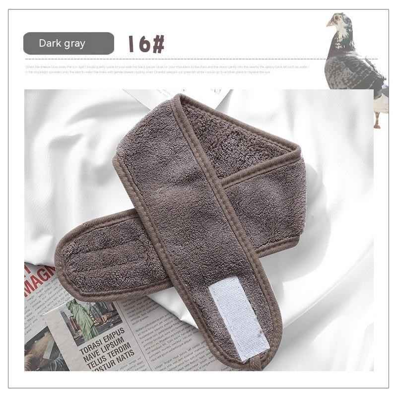 Banda para el cabello con velcro de terciopelo coral de color sólido para maquillaje