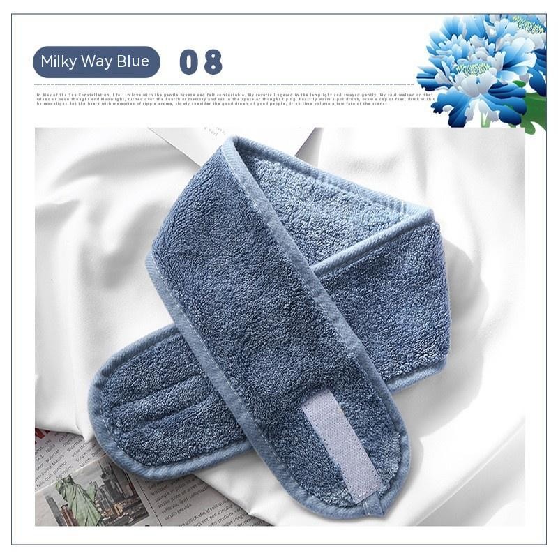 Banda para el cabello con velcro de terciopelo coral de color sólido para maquillaje