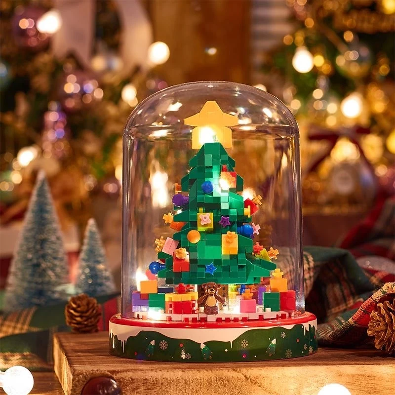 Ladrillos para el día de Navidad, regalos de Navidad, nanobloques, regalo de Navidad, árbol de Navidad, juguetes de Navidad, regalos de Navidad para niños y niñas.