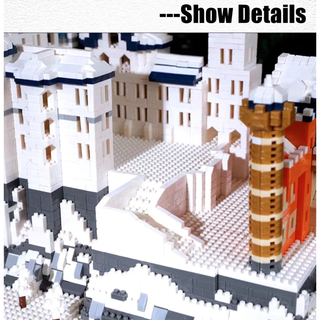 Castillo de juguete de nanobloques, regalo, princesa, palacio, construcción de bloques, lago de los cisnes, juguete apilable, castillo de ensueño