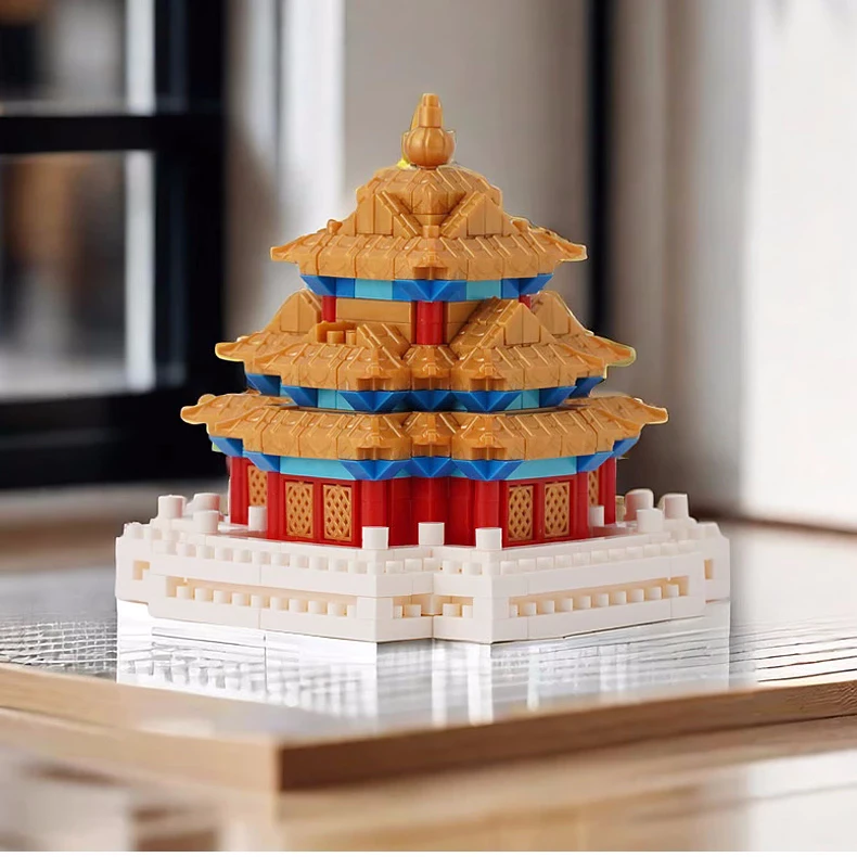 Juguetes Nano Block Corner Tower Building Block Block Apilable Arquitectura china Bloque Ladrillo Regalos