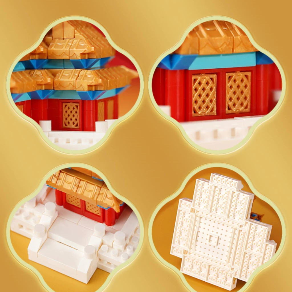 Juguetes Nano Block Corner Tower Building Block Block Apilable Arquitectura china Bloque Ladrillo Regalos