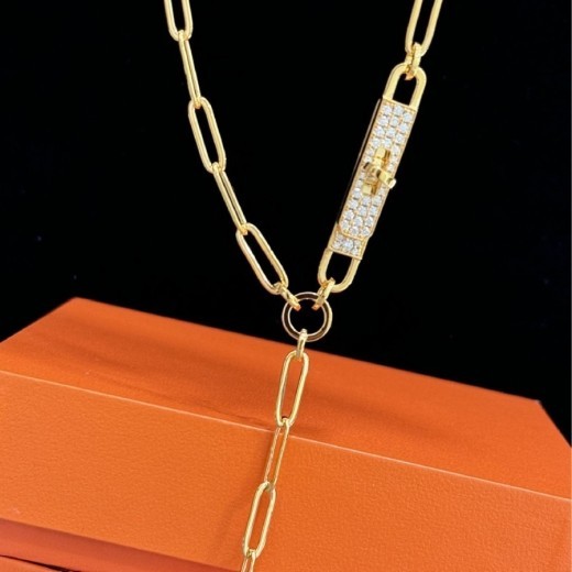 Collar de cadena hueca con borlas y cinturón sencillo