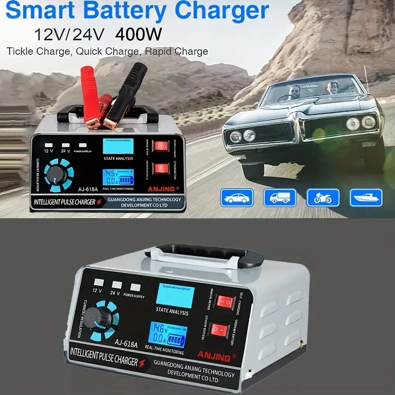 Cargador de batería de coche de 30 A/17 A y 400 W