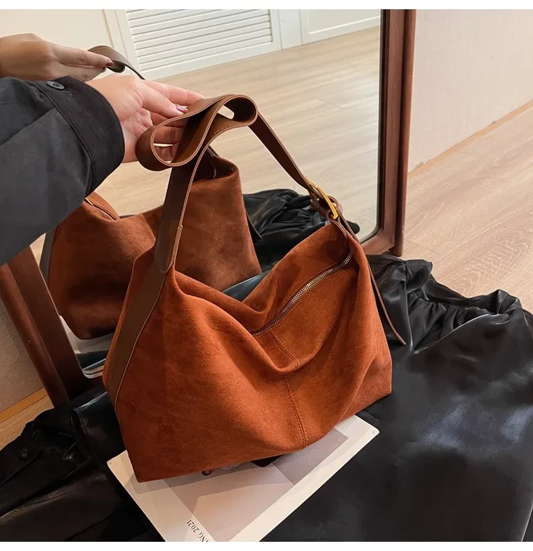 Bolso de hombro con correa ancha de gran capacidad para mujer
