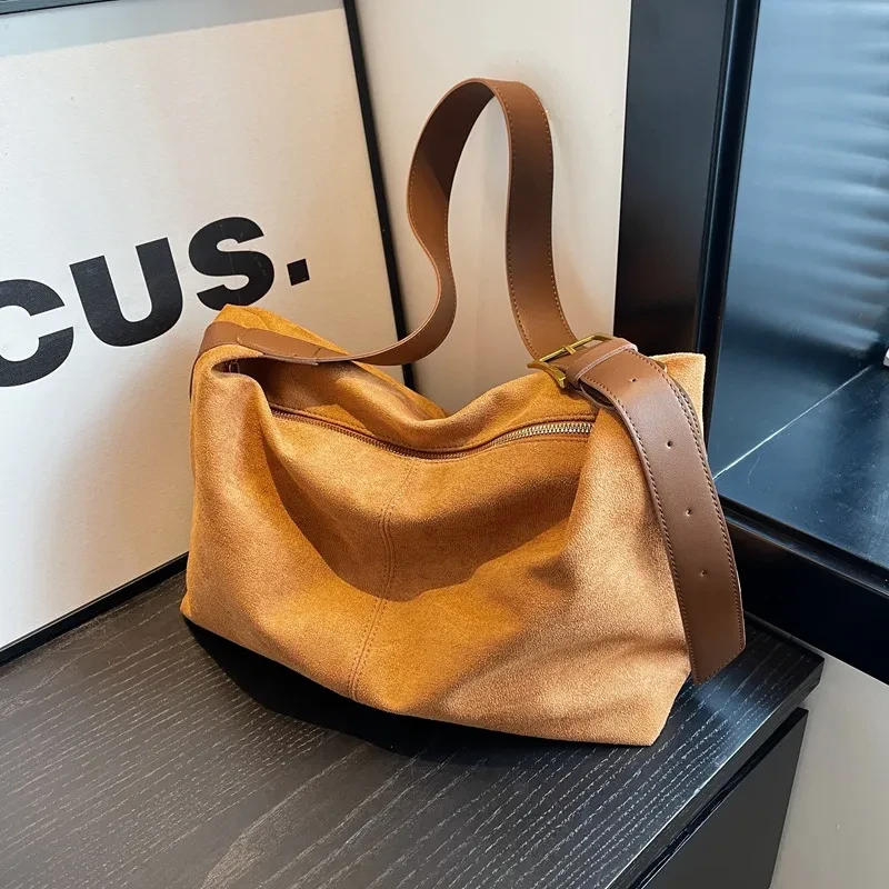 Bolso de hombro con correa ancha de gran capacidad para mujer