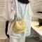 Bolso bandolera de estilo occidental con cadena y textura a cuadros, moderno y a juego para mujer