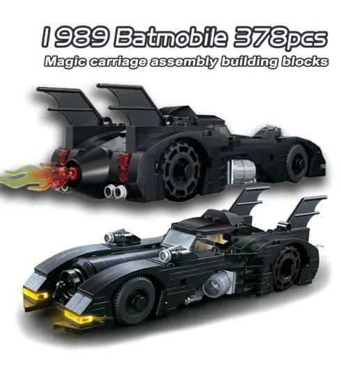 Bloques de construcción del Batimóvil de la serie Superhéroes de 1989, modelo clásico de coche de batcarro, juguetes para niños, regalos de Navidad.