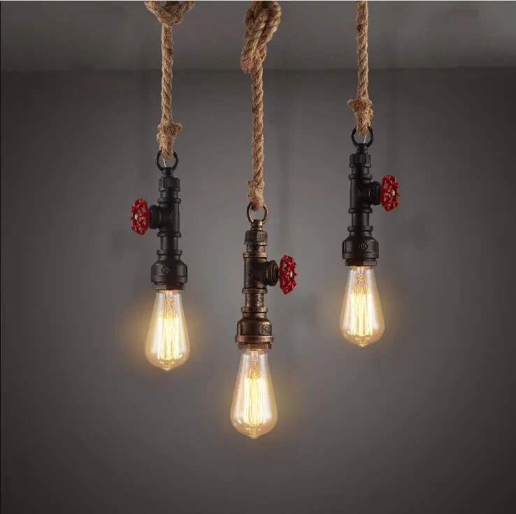 Decoración de cuerda de cáñamo para pipa de agua de hierro forjado retro