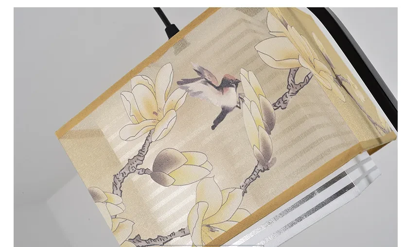 Nueva lámpara de araña china de flores y pájaros con un solo cabezal