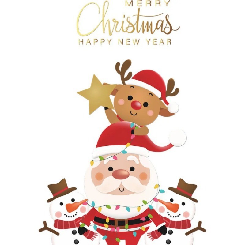 Pegatinas para puertas y ventanas con dibujos de Papá Noel, alce y muñeco de nieve