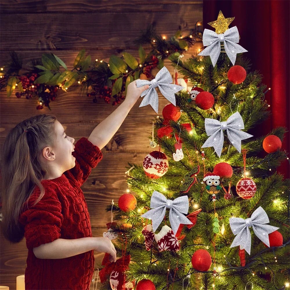 Lazos navideños brillantes