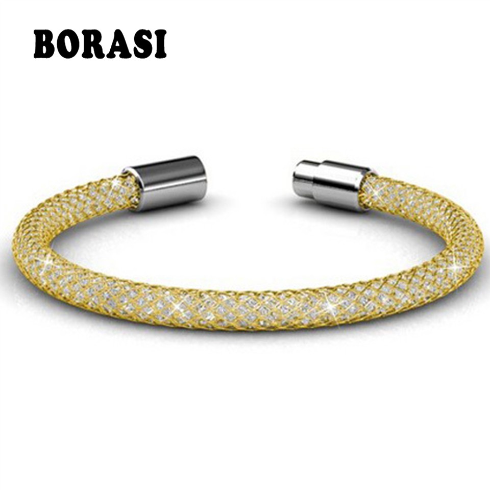 Pulseras de acero inoxidable de moda para mujer