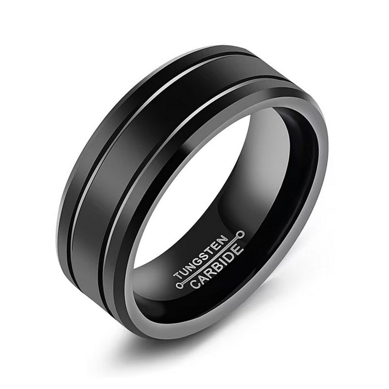 Anillo de carburo de tungsteno de 8 mm para hombre