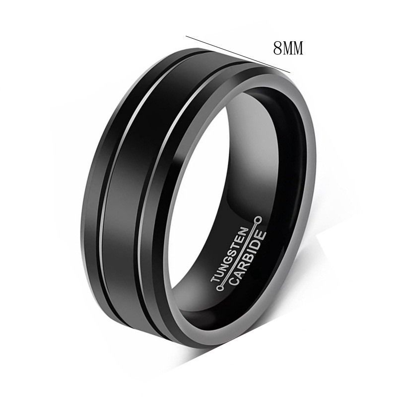 Anillo de carburo de tungsteno de 8 mm para hombre