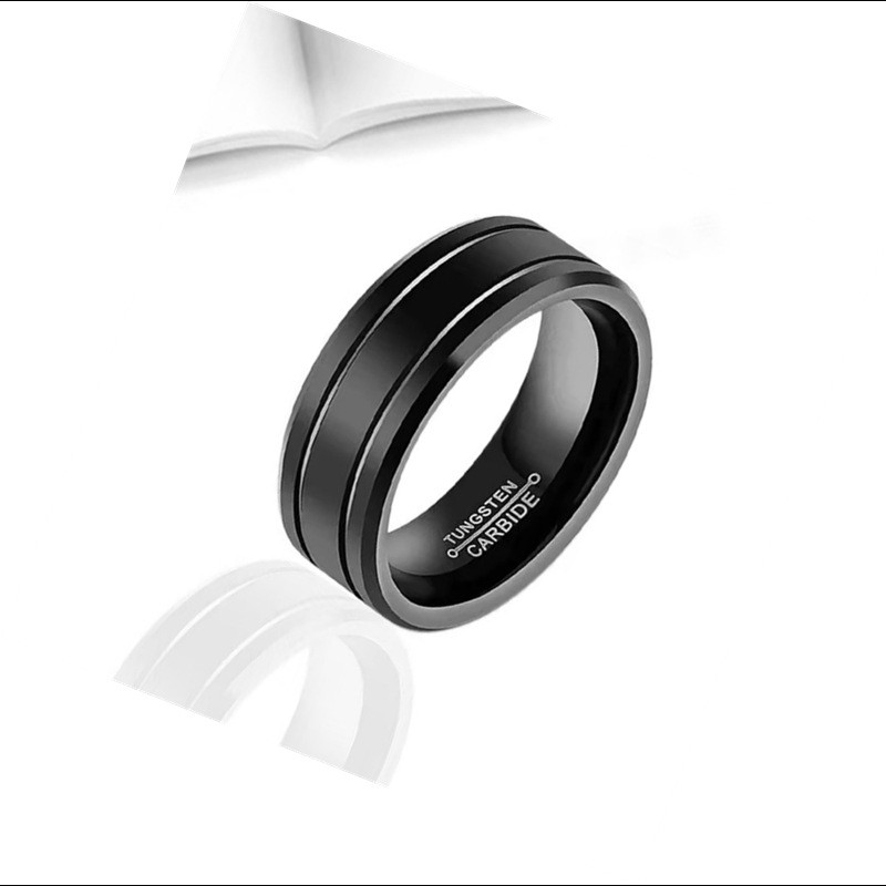 Anillo de carburo de tungsteno de 8 mm para hombre