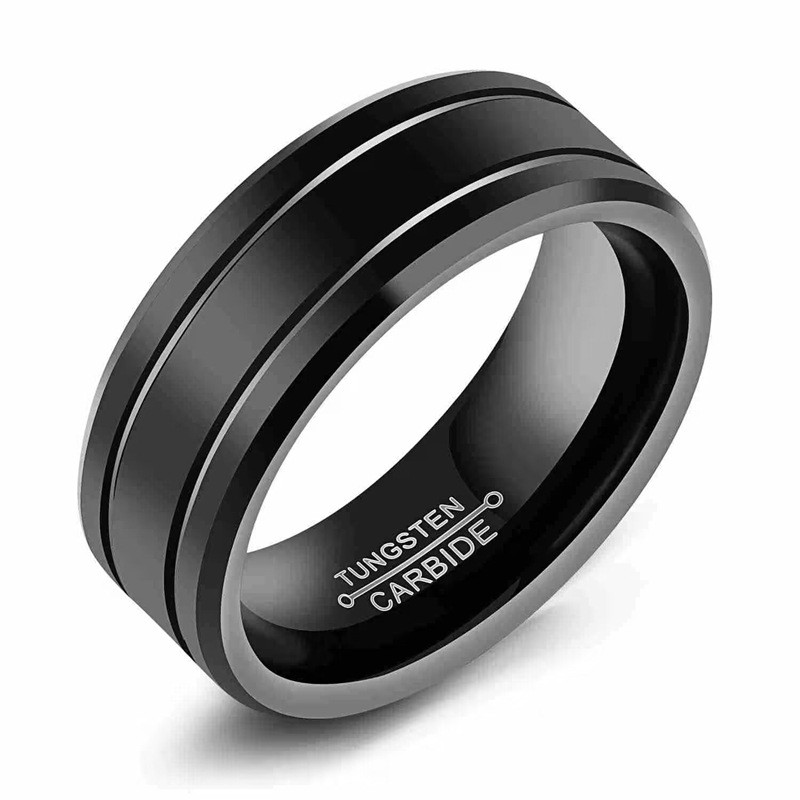 Anillo de carburo de tungsteno de 8 mm para hombre
