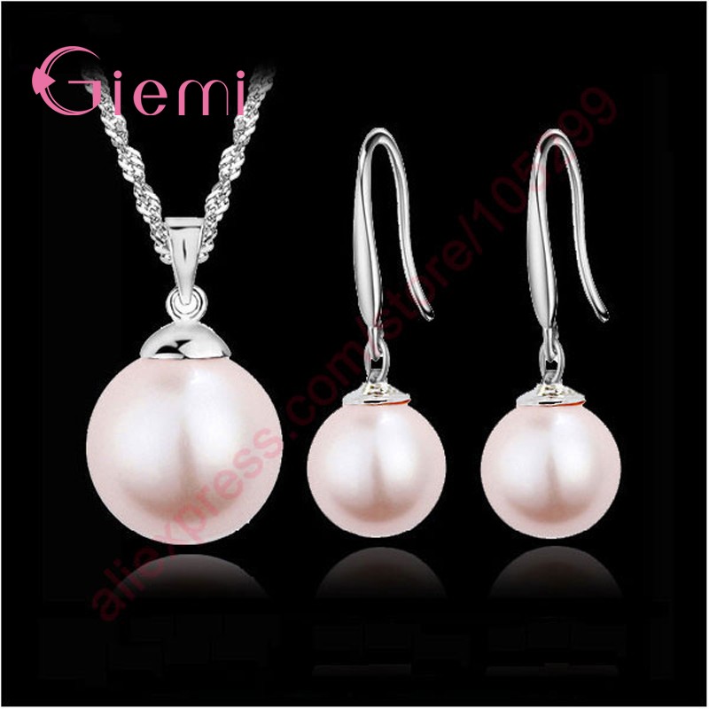 Collar con colgante de perla de agua dulce, conjunto de joyas de plata de ley 925 auténtica para mujer