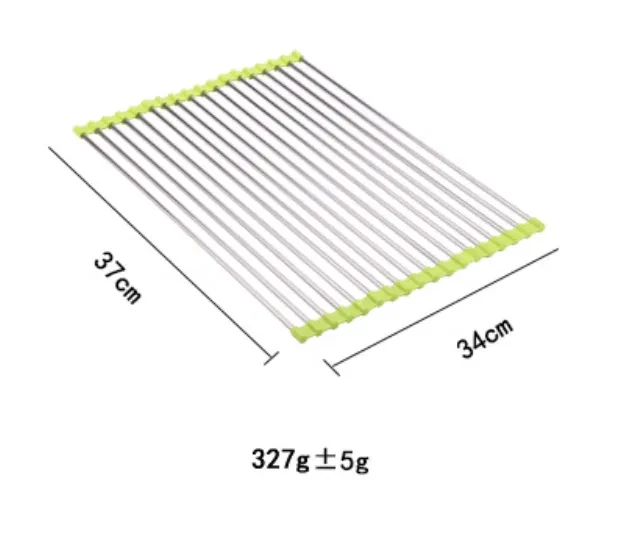 Escurridor de fregadero de cocina plegable de acero inoxidable