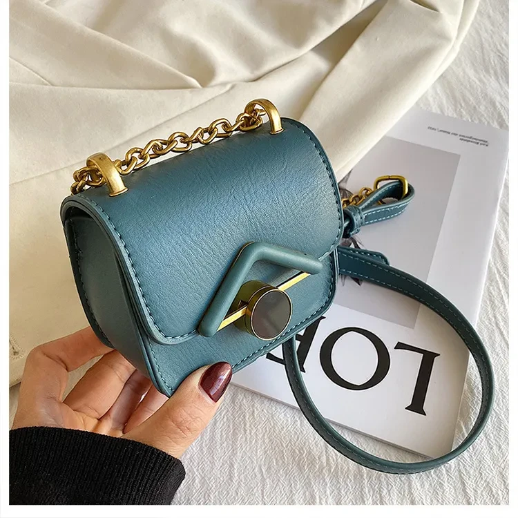 Bolso bandolera retro elegante, pequeño y cuadrado, combinable con todo.