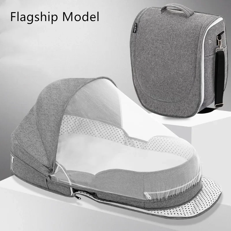 Cuna plegable portátil para bebé y bolso de mamá